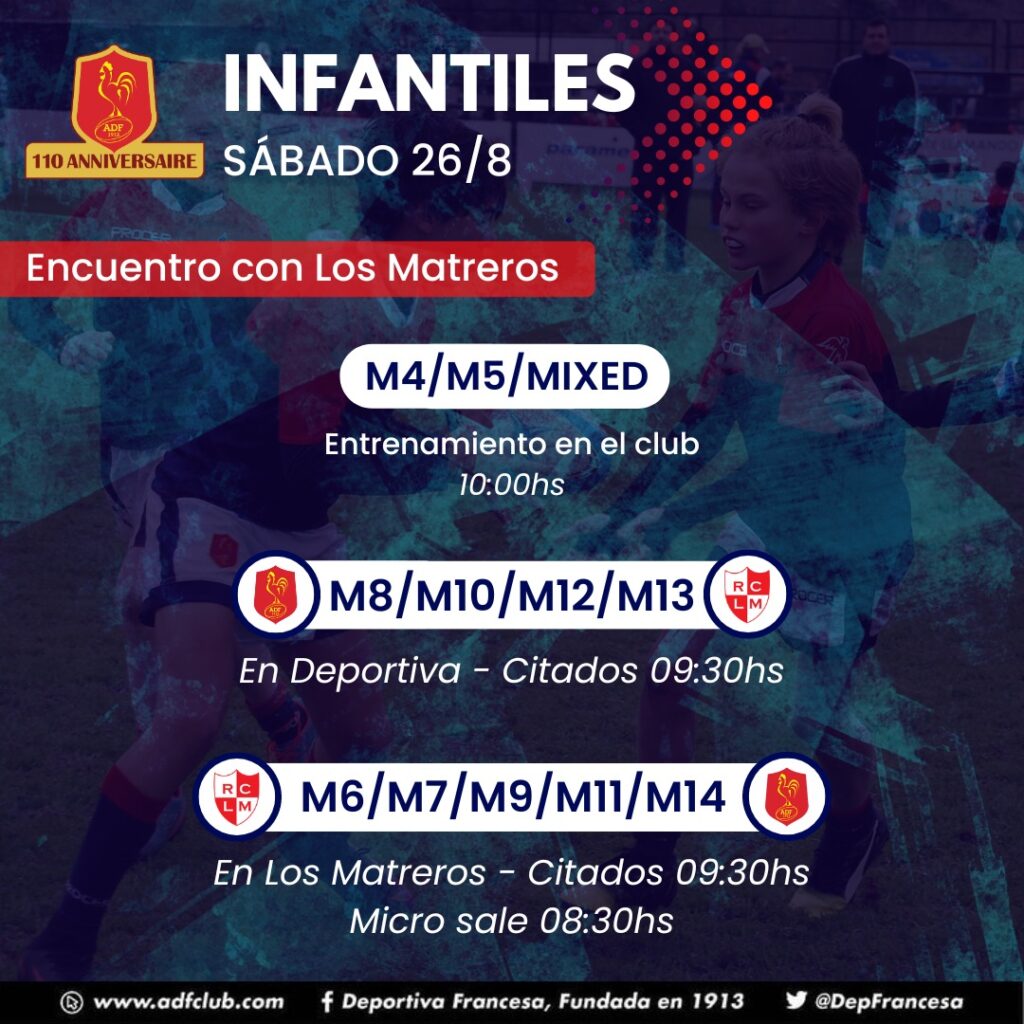 Rugby infantiles sábado 26/08/23