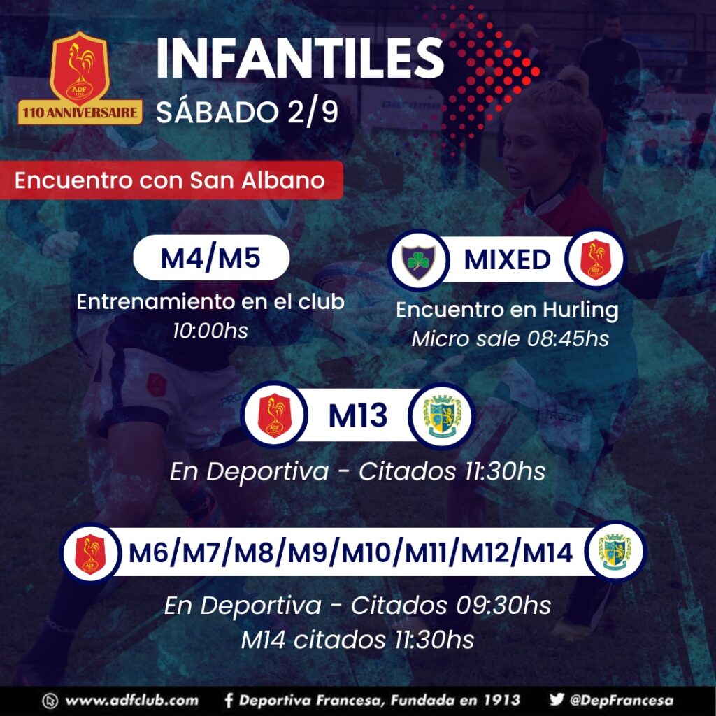 Horarios Infantiles sábado 02/09/23